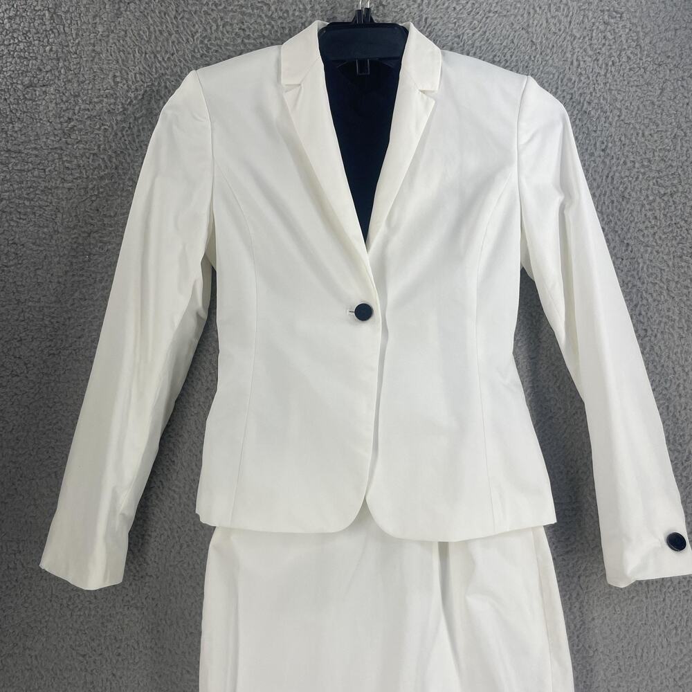 Calvin Klein Jacket Dress Set Womens 2 White Black Belted Sheath Blazer CS84016A - Picture 16 of 16